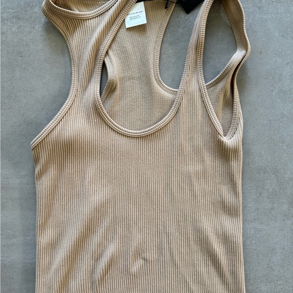 Brand New Ribbed Tank Top - Beige (One Size) - Picture 2 of 7